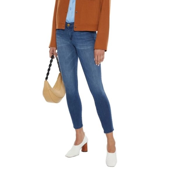 Current/Elliott The Stiletto Mid Rise Cropped Fitted leg Skinny Jeans Size 27 - Picture 1 of 12